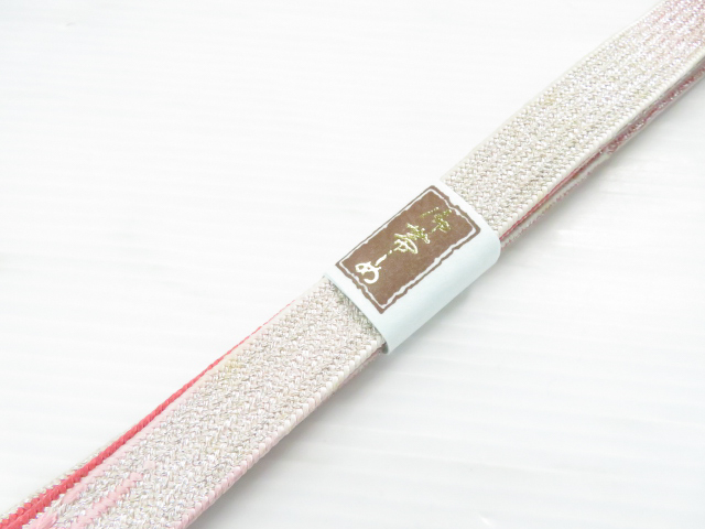 リサイクル 和装小物 帯締め 未使用品 平組 手組紐 銀糸